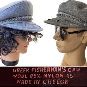 🇬🇷🐑 Greek Fisherman’s Cap | Wool/Nylon | Unisex | Gray | Size Small—Est 6-7/8